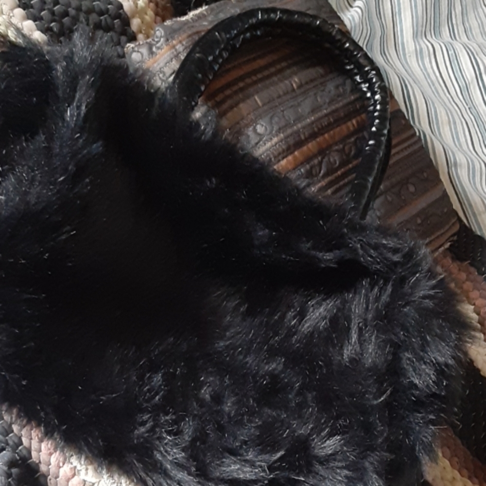 Vintage faux fur evening clutch